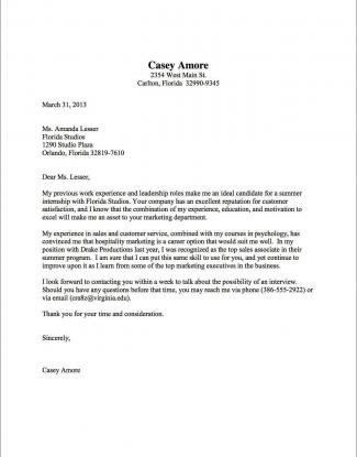 Editorial Internship Cover Letter Examples